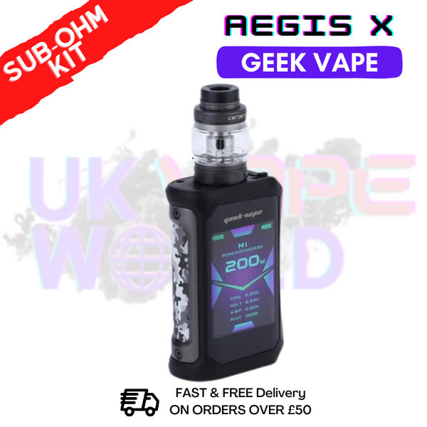 Shop GeekVape Aegis X Kit Gunmetal & Camo| Best Price ONLY £31.99 - UK Vape World