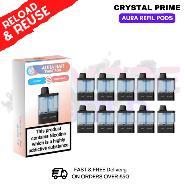 Ice PopCrystal Aura 40K Replacement Pods Box Of 10 - ukvapeworld