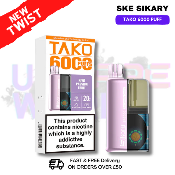shop Kiwi Passion Fruit SKE SIKARY 6000 PUFF 6K Prefilled Kit - ukvapeworld
