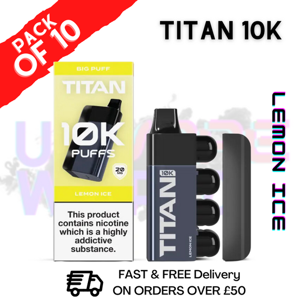 Shop Lemon ICE - Titan 10K Disposable Vape Kit Box Pack Of 10- UK Vape World