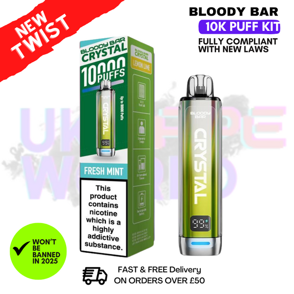 Bloody Bar Crystal Lemon Lime 10K Puff Pod Kit