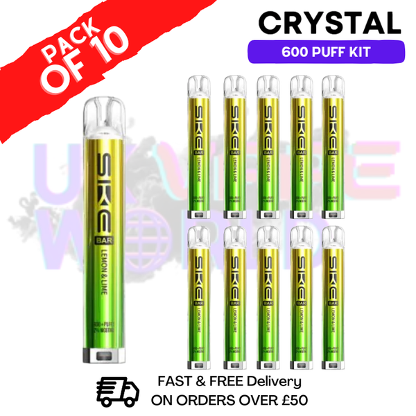 Lemon Lime Huba SKE 600 Puff Crystal Kits Box Of 10