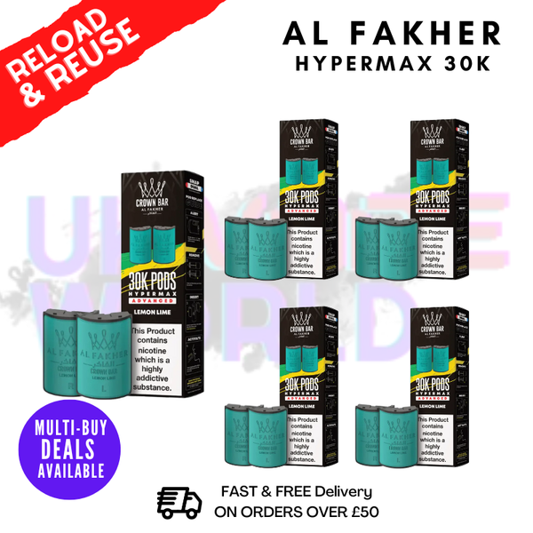 Lemon Lime AL Fakher 30K Box Of 5 Replacement Pods - ukvapeworld
