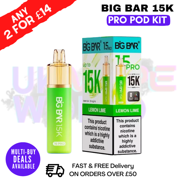 Lemon Lime Big Bar 15K Prefilled Pod Kit