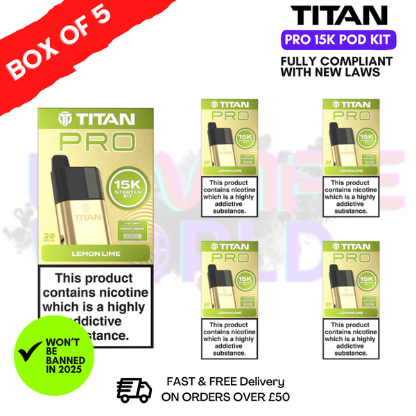 Lemon Lime Titan Pro 15K Pod Kit Box of 5 - ukvapeworld