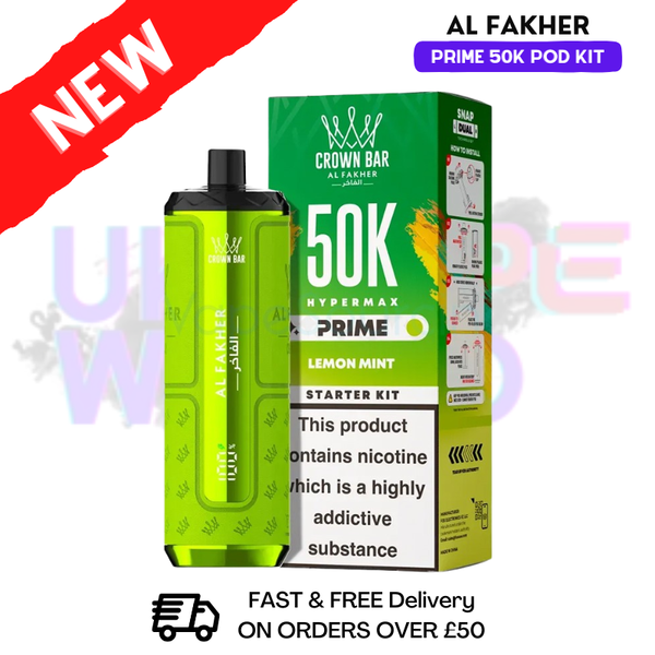 Shop Lemon Mint Al Fakher 50K HyperMax Prefilled Pod Kit - 3 For £30
