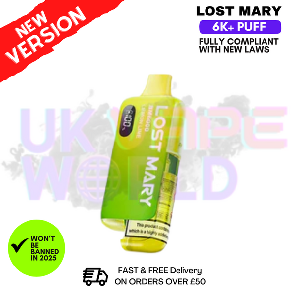 Lemon Lime Lost Mary 6K Puff Pod Kit - Only £8.99