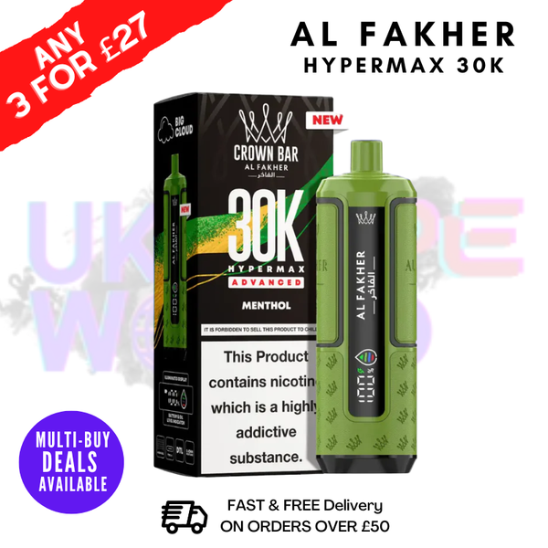 Menthol Al Fakher 30K HyperMax Pod Kit - ukvapeworld