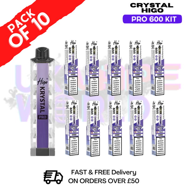 Mixed Berries HIGO Crystal Pro 600 Puff Kits Box Of 10