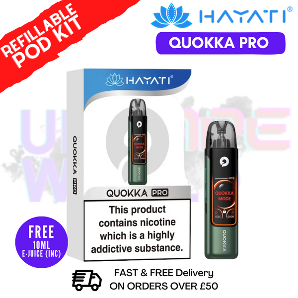 Moss Green Hayati Quokka Pro Pod Vape Kit + Free 10ml Liquid - ukvapeworld