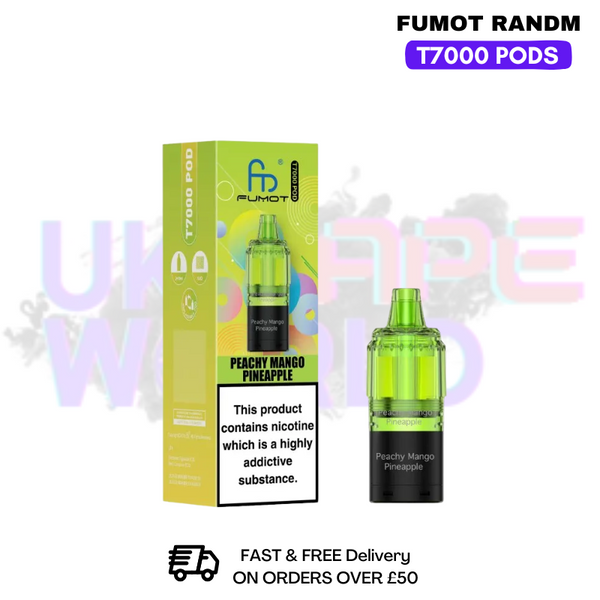 Peach Mango Pineapple Fumot T7000 RandM 7K Replacement Pods - ukvapeworld