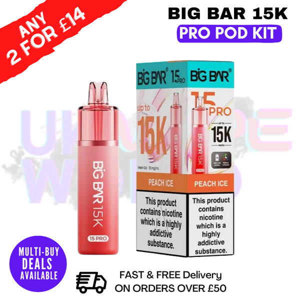 Big Bar 15K Pro 15000 Puff Pod Kit - Any 2 For £14