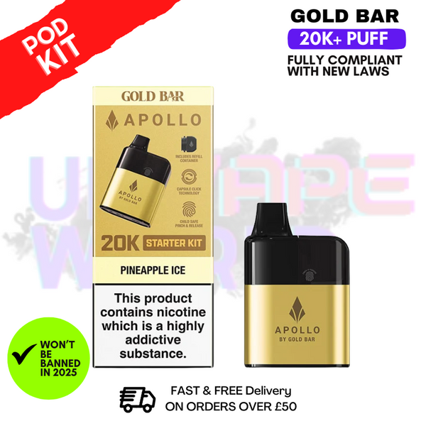 Pineapple Ice Gold Bar Apollo 20K Prefilled Pod Kit