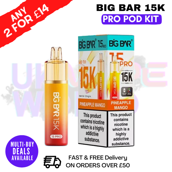 Pineapple Mango Big Bar 15K Prefilled Pod Kit - £7.89 - ukvapeworld