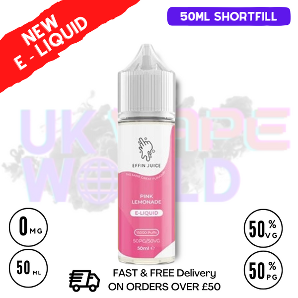 Pink Lemonade EFFIN Juice 50ML Shortfill Eliquid - ONLY £4.00