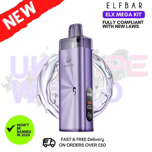 Purple Elf Bar ELX Mega Kit + Free Mega Pod - ukvapeworld