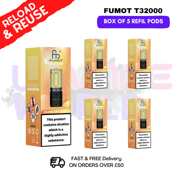 Rainbow Candy Fumot T32000 REPLACEMENT PODS - BOX OF 5