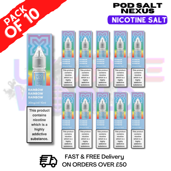 Rainbow Pod Salt Nexus Nic Salt Box Of 10