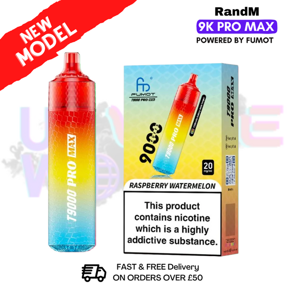 Shop Raspberry Watermelon RandM T9000 Pro Max Pod Kit - UK Vape World