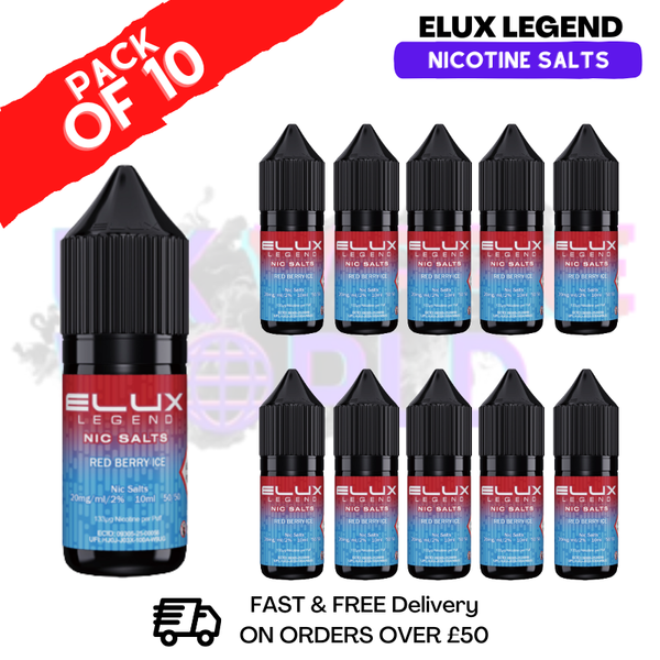 Red Berry Ice Elux Legend Nic Salt BOX OF 10