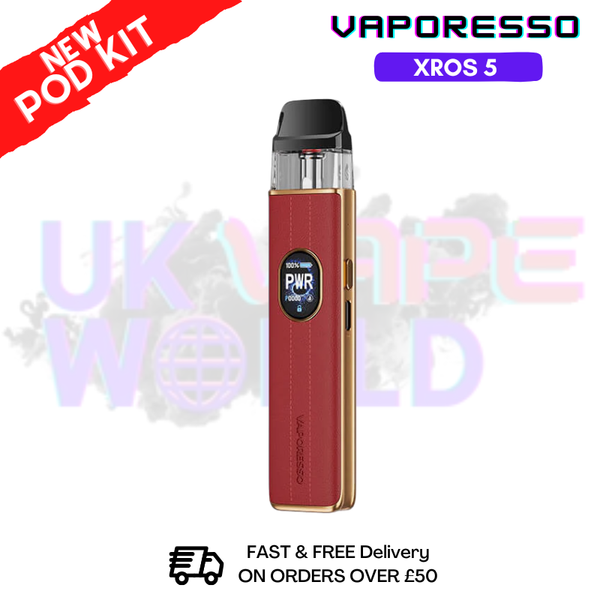 Red Leather Vaporesso Xros 5 Pod Vape Kit - ukvapeworld