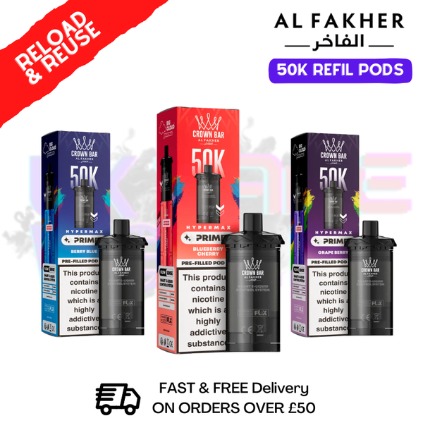 Shop Al Fakher 50K HyperMax Replacement Pods - Only £7.49 - UK Vape World
