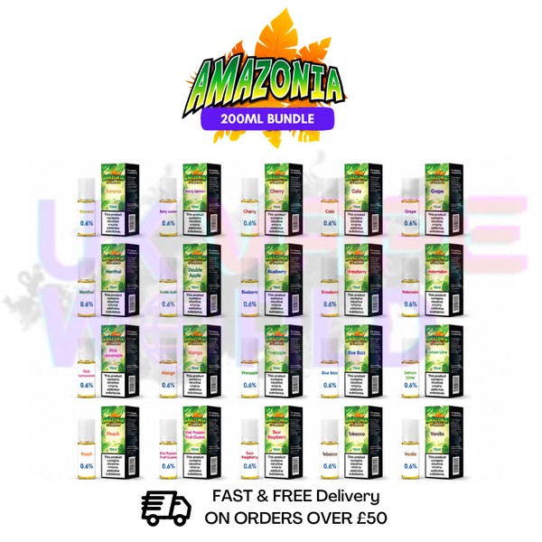 Shop Amazonia 10ml Eliquid Box Of 20 (200ML) - Only £29.99 - UK Vape World