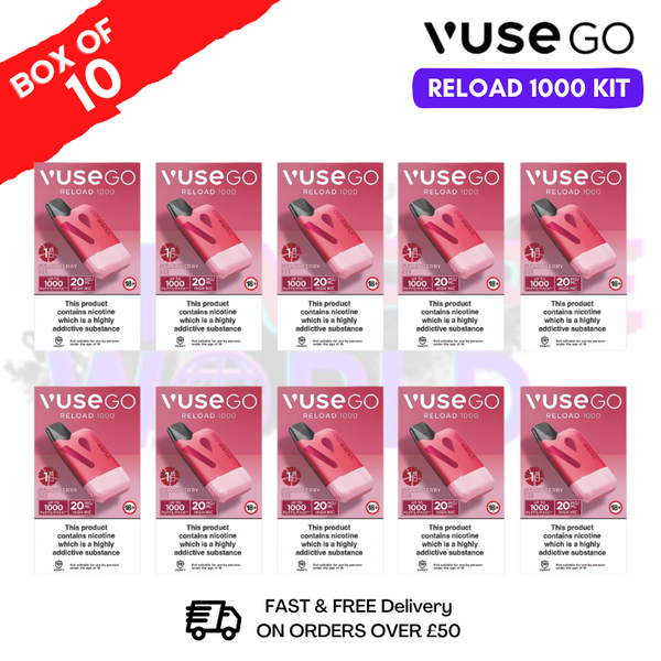 Strawberry Ice Vuse Go Reload 1000 Prefilled Pod Kit Box of 10