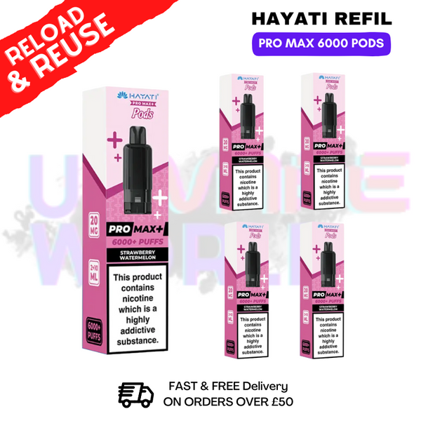 shop Strawberry Watermelon Hayati ProMax 6K Replacement Pods Box Of 5 - ukvapeworld