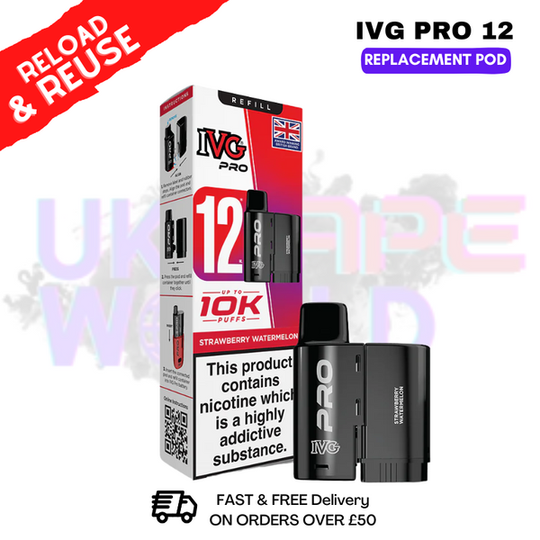 Strawberry Watermelon IVG Pro 12 REFIL Pod Pack