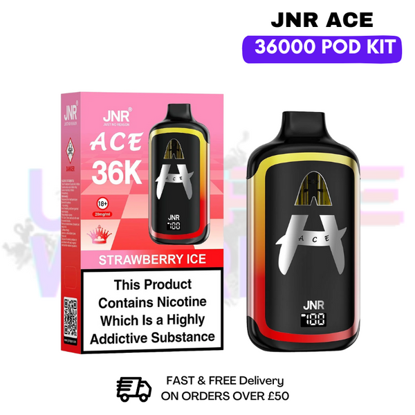 Strawberry Ice JNR ACE 36K Puff 36000 Prefilled Pod Kit - ukvapeworld