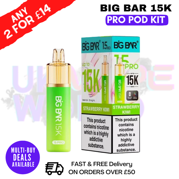 Big Bar 15K Pro 15000 Puff Pod Kit - Any 2 For £14