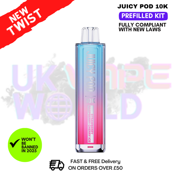 Straw Raspb Cherry ICE Juicy Pod 10K NovaMax Pod Kit