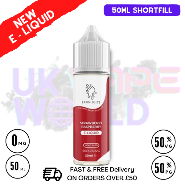 Strawberry Raspberry EFFIN Juice 50ML Shortfill Eliquid - ONLY £4.00