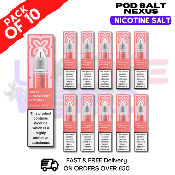 Sweet Strawberry Lemonade Pod Salt Nexus Nic Salt Box Of 10