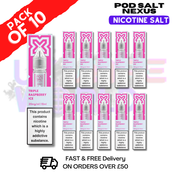 Shop Triple Raspberry ICE Pod Salt Nexus Nic Salt Box Of 10 