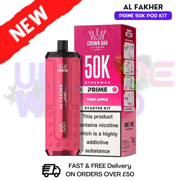 Shop Two Apple Al Fakher 50K HyperMax Prefilled Pod Kit - 3 For £30