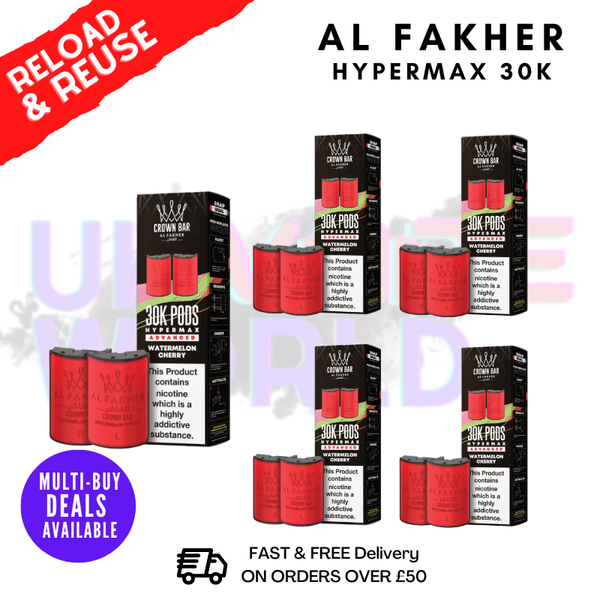 Watermelon Cherry AL Fakher 30K Box Of 5 Replacement Pods - ukvapeworld