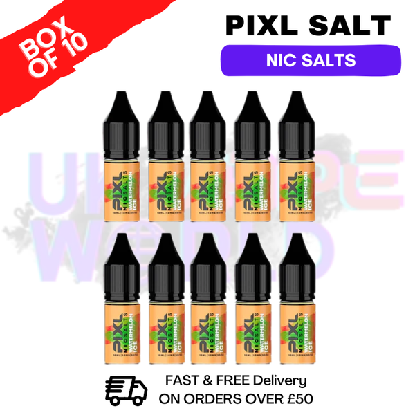 Watermelon ICE Pixl Nic Salt Box Of 10 - UKVAPEWORLD
