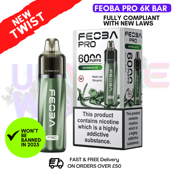 Shop Watermelon Ice Feoba Pro 6000 6K Puff Pod Kit - UK Vape World