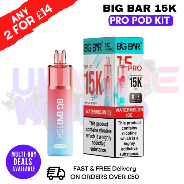 Big Bar 15K Pro 15000 Puff Pod Kit - Any 2 For £14