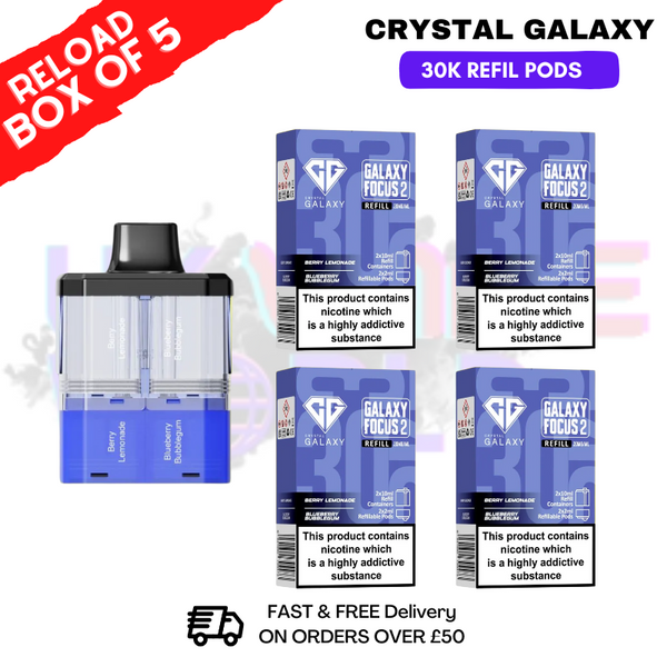 Shop Berry Lemonade Crystal Galaxy 30K Replacement Pods Box Of 5 - Ukvapeworld
