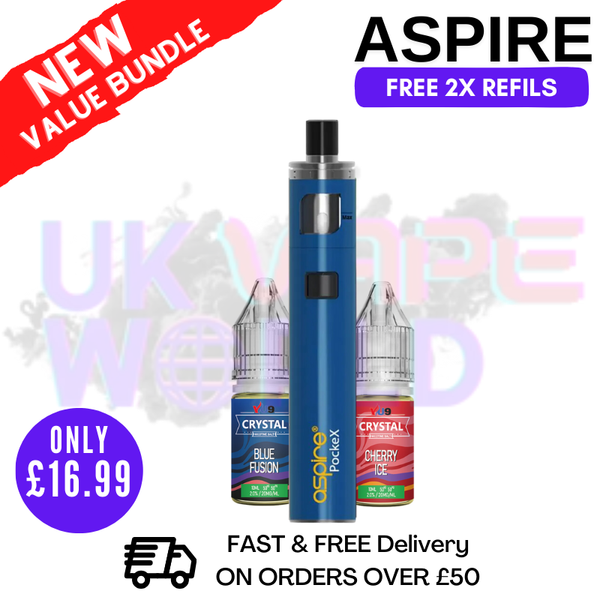 Shop Aspire Pockex Blue AIO Vape Pen Starter Kit | Cheapest - UK Vape World
