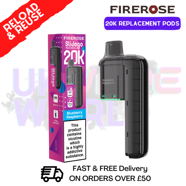Blueberry Raspberry Firerose SlideGo 20K Replacement Pods - ukvapeworld