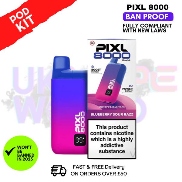 Blueberry Sour Razz Pixl 8000 Puff Pod Kit