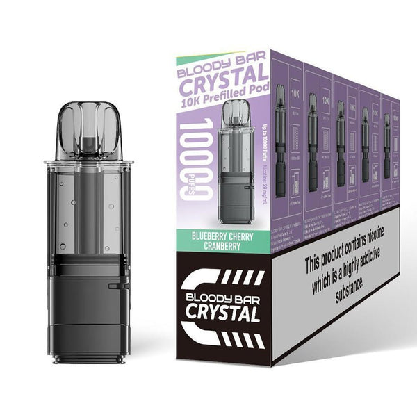 Bloody Bar Crystal 10k Replacement Pods Pack of 5 Blueberry Cherry Cranberry