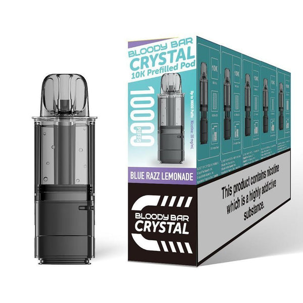 Bloody Bar Crystal 10k Replacement Pods Pack of 5 Blue Razz Lemonade