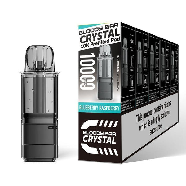 Bloody Bar Crystal 10k Replacement Pods Pack of 5 Blueberry Raspberry
