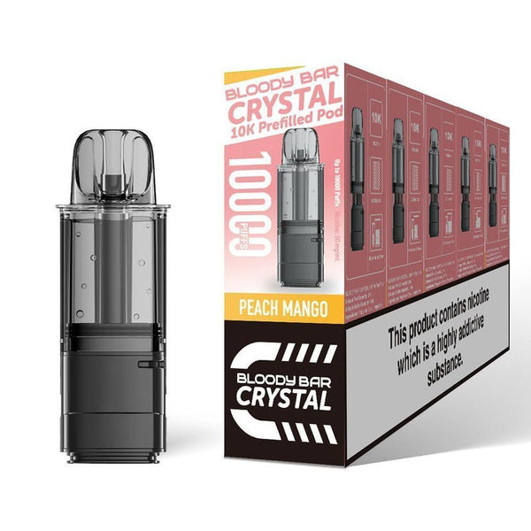 Bloody Bar Crystal 10k Replacement Pods Pack of 5 Peach Mango