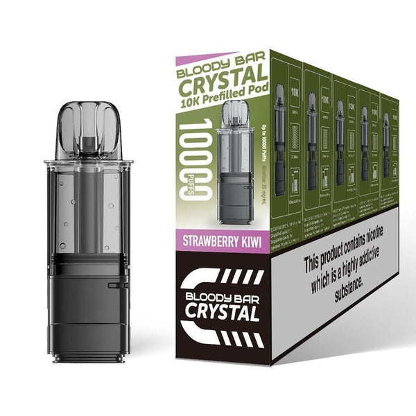Bloody Bar Crystal 10k Replacement Pods Pack of 5 Strawberry Kiwi